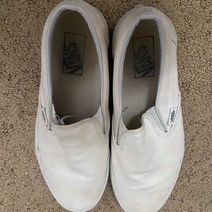 White Slip On Vans